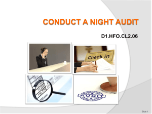 CONDUCT A NIGHT AUDIT