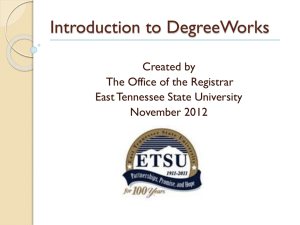 Degree Works - East Tennessee State University