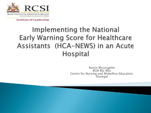 Implementing the National Early Warning Score for Healthcare