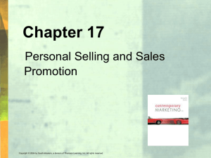 Ch. 17 selling/sales/promo