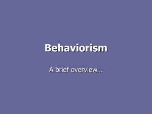 Powerpoint presentation on behaviorism