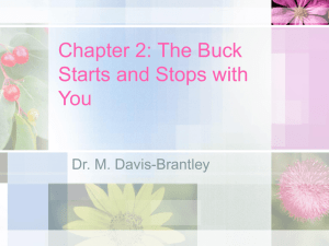 Chapter 2: The Buck Starts and Stops with You