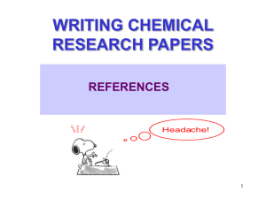 WRITING CHEMICAL RESEARCH PAPERS