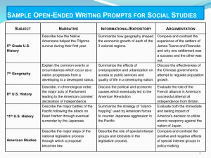 Sample Open-Ended Writing Prompts for Social Studies