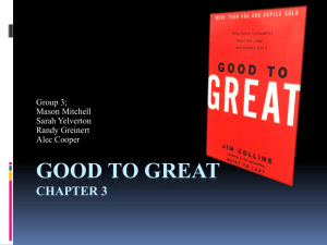 Good To Great Chapter 3