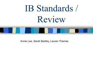 IB Standards / Review