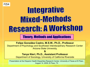 Integrative mixed-methods research: A workshop.