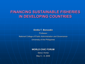 Financing sustainable Fisheries in Developing Countries
