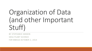 Data Management and Organization F14