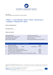 PRAC periodic assessment report template (NAP only)