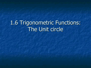 PPT 1.6 Trig Functions Unit Circle
