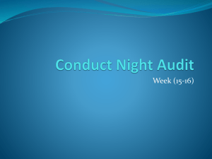 Front Office Night Audit - Accommodation Services