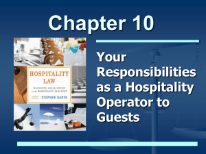 Your Responsibilities as a Hospitality Operator to Guests
