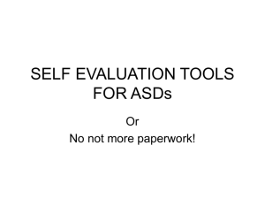 SELF EVALUATION TOOLS FOR ASDs