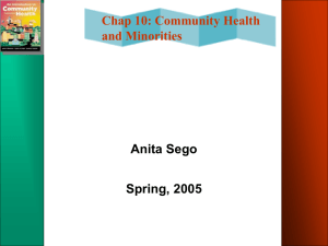 Chapter 10 – Community Health and Minorities