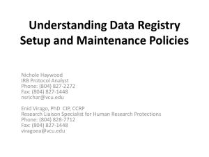 Registry Definition - VCU Office of Research and Innovation