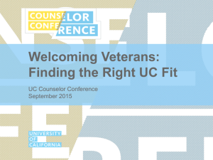 Welcoming Veterans: Finding the Right UC Fit