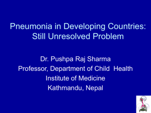 Pneumonia in developing countries: still