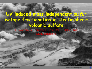 UV induced mass independent sulfur isotope fractionation in
