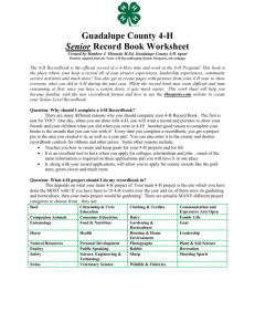 Guadalupe County 4-H Senior Record Book Worksheet