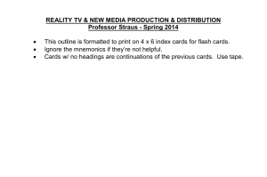 REALITY TV Straus Spring 2014 flashcards