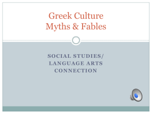 Greek Culture Language Arts Connection Myths & Fables