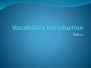 Vocabulary Introduction - Ask Breves