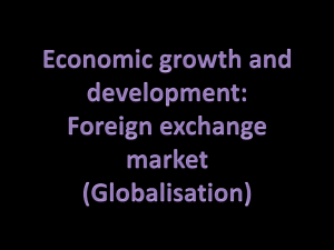 Economic growth and development: Foreign exchange