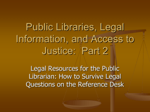 Legal Resources for the Public Librarian