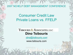 Consumer Credit Law Private Loans vs. FFELP