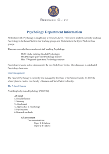 Psychology Department Information