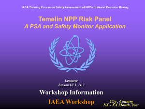 Temelin NPP Risk Panel A PSA and Safety Monitor