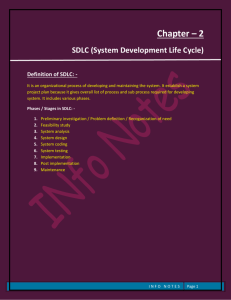 Chapter - 2 System development life cycle (SDLC)