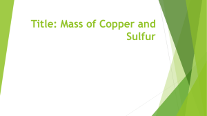 Title: Mass of Copper and Sulfur