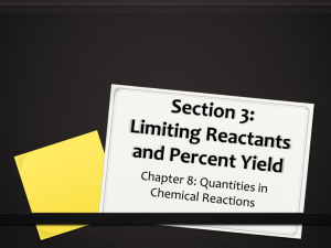 Limiting Reactant and Percent Yield PowerPoint