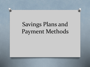 Savings Plans and Payment Methods