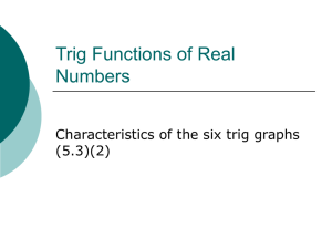 Trig Functions of Real Numbers 1