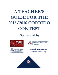 2015/2016 UA Corrido Contest Teaching Guide