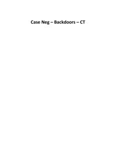 Case Neg – Backdoors – CT