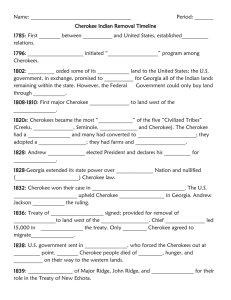 Indian Removal Timeline Guided Notes