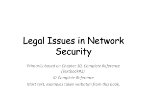 Legal Issues in Network Security