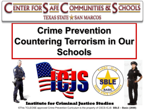 SBLE Crime Prevention Countering Terrorism In Our Schools