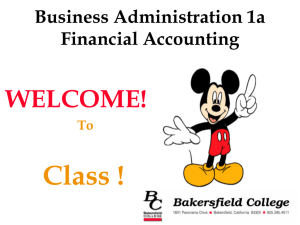 Business Administration 1a Financial Accounting WELCOME!