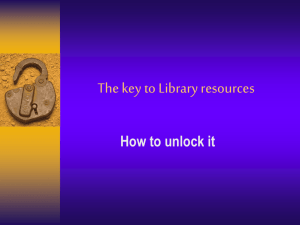 The key to library resources