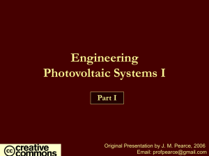 Engineering Photovoltaic Systems