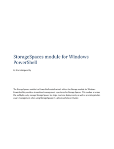 StorageSpaces module for Windows PowerShell