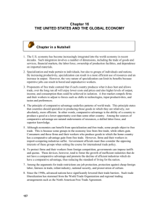 Chapter 16 THE UNITED STATES AND THE GLOBAL ECONOMY
