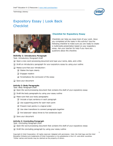 Expository Essay | Look Back Checklist