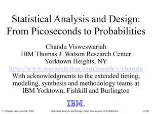Statistical Analysis and Design: From Picoseconds