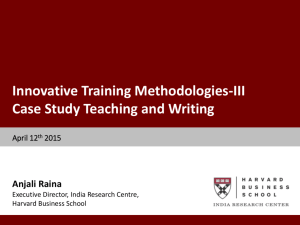 Innovative Training Methodologies III Case Study